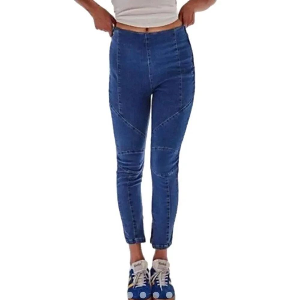 FreeโPeople We The Free Bella Moto Mid Rise SkinnyโJean